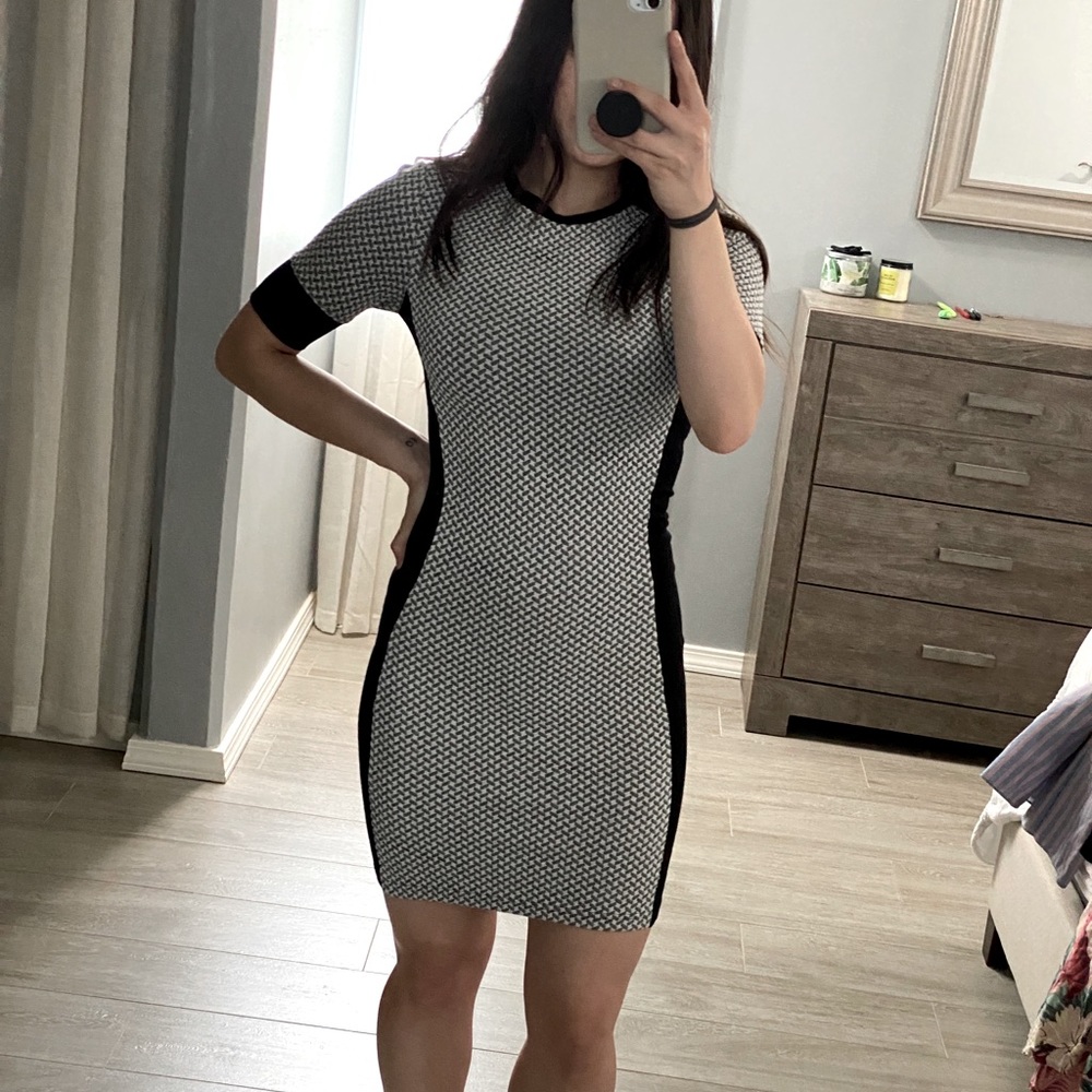 Flattering Topshop bodycon dress.